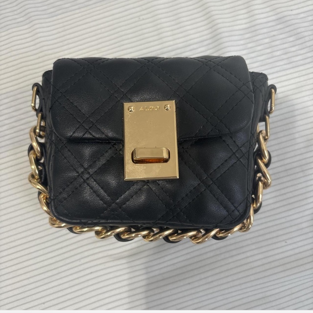 NWT ALDO Black and gold crossbody bag